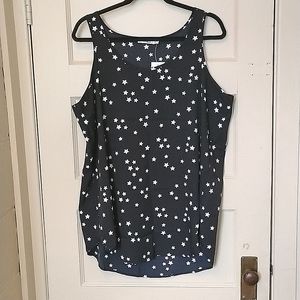 BNWT Ricki's Star Print Sleeveless Tank Style Blouse Size XL